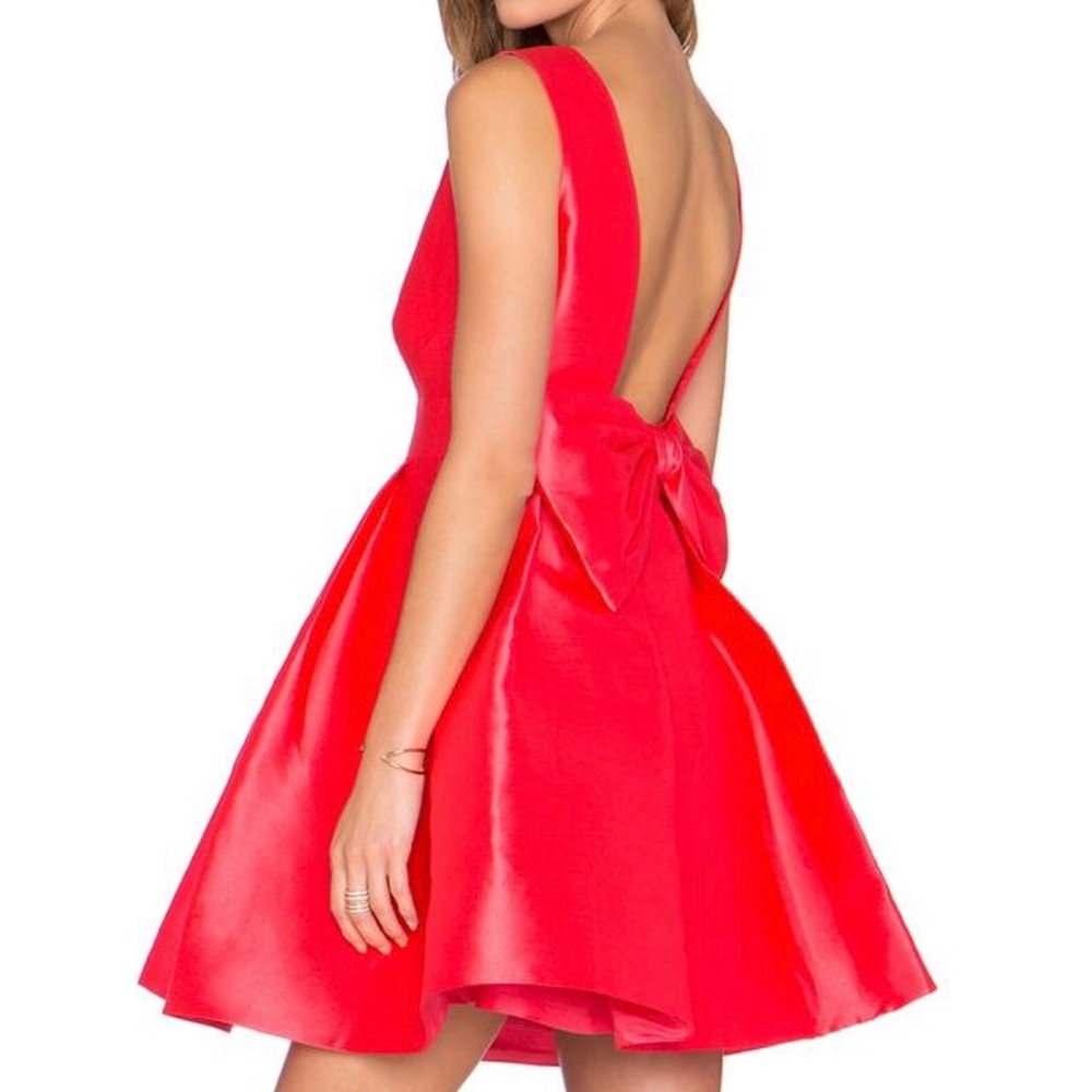 Kate Spade Open Bow Back Silk Flare Mini Dress